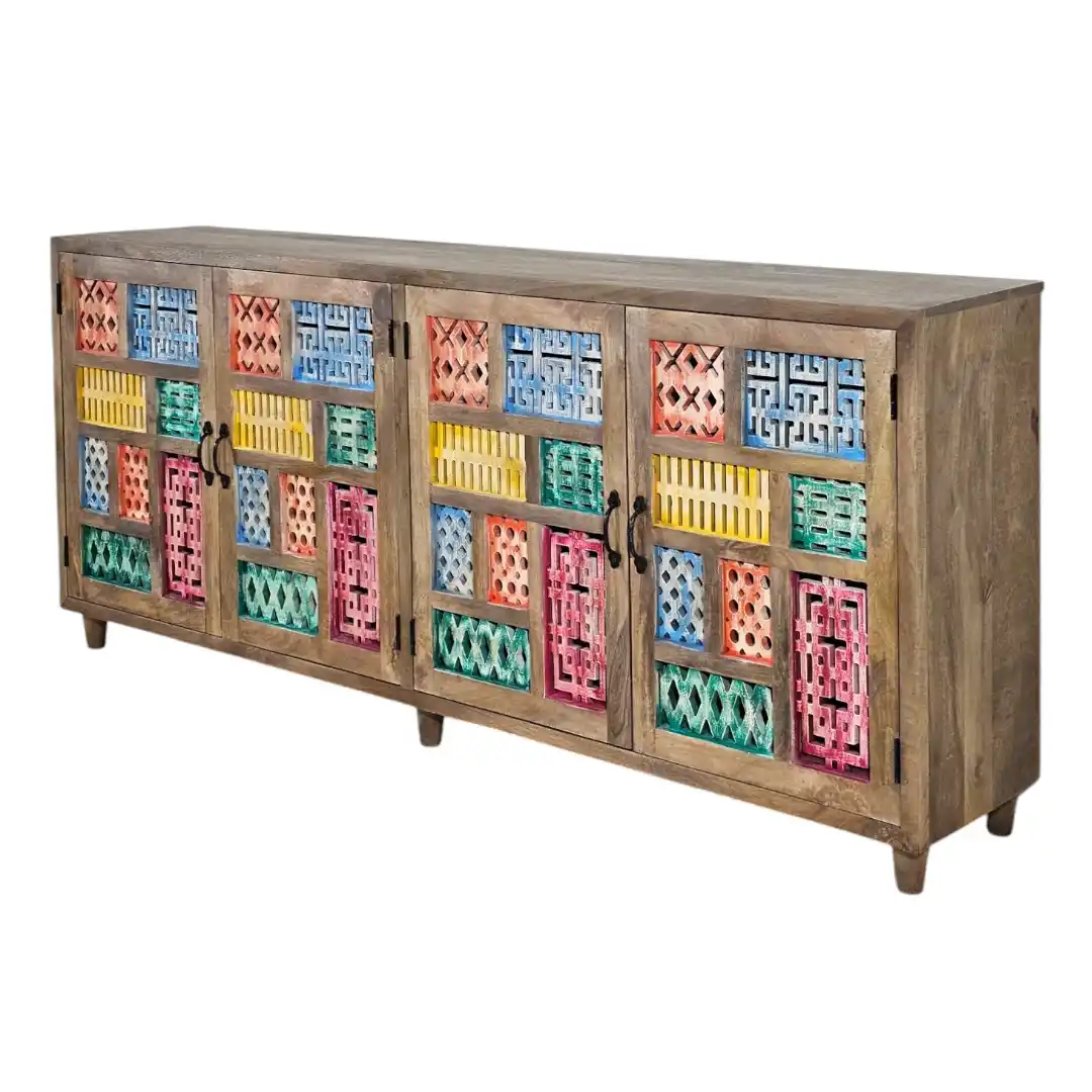 The Zarina Polychrome Jali Sideboard