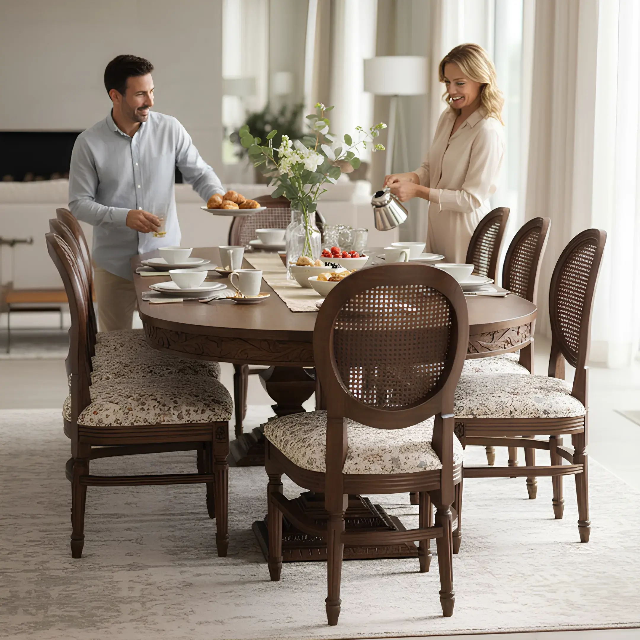 The 'Heritage' Hand-Carved Dining Table