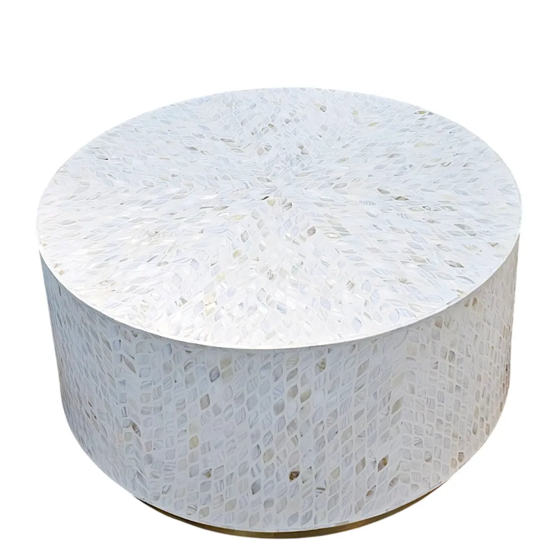 Al-Noor Pearl Petal Round Coffee Table