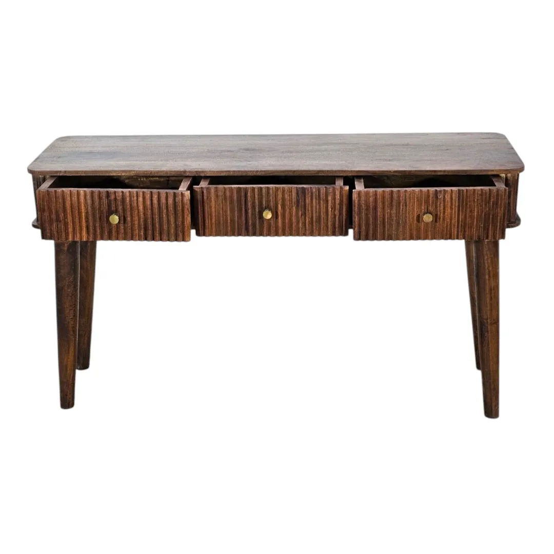 Ribbed Mango Wood Console