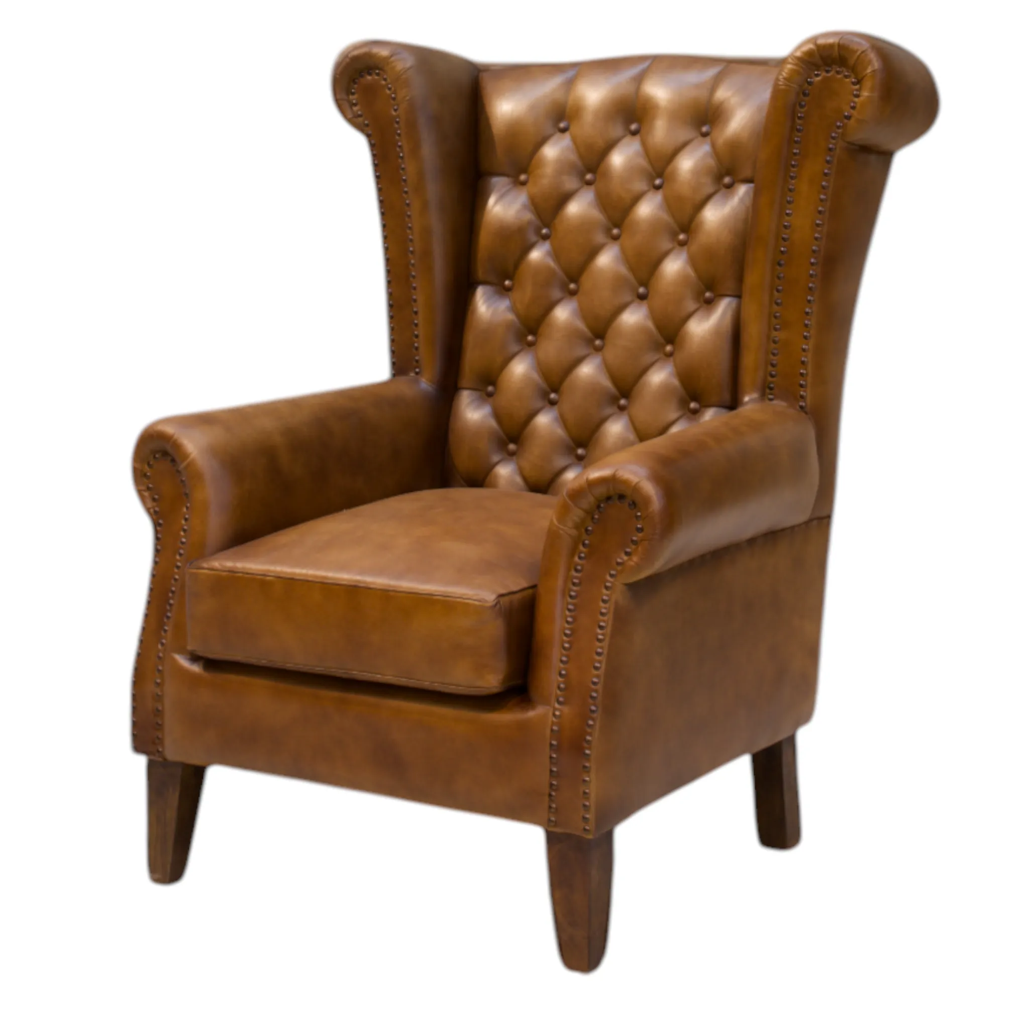 Le Fauteuil 'Al Mansour' en Cuir Patiné