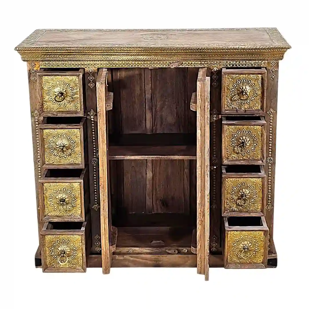 The Anarkali Brass & Rosewood Credenza