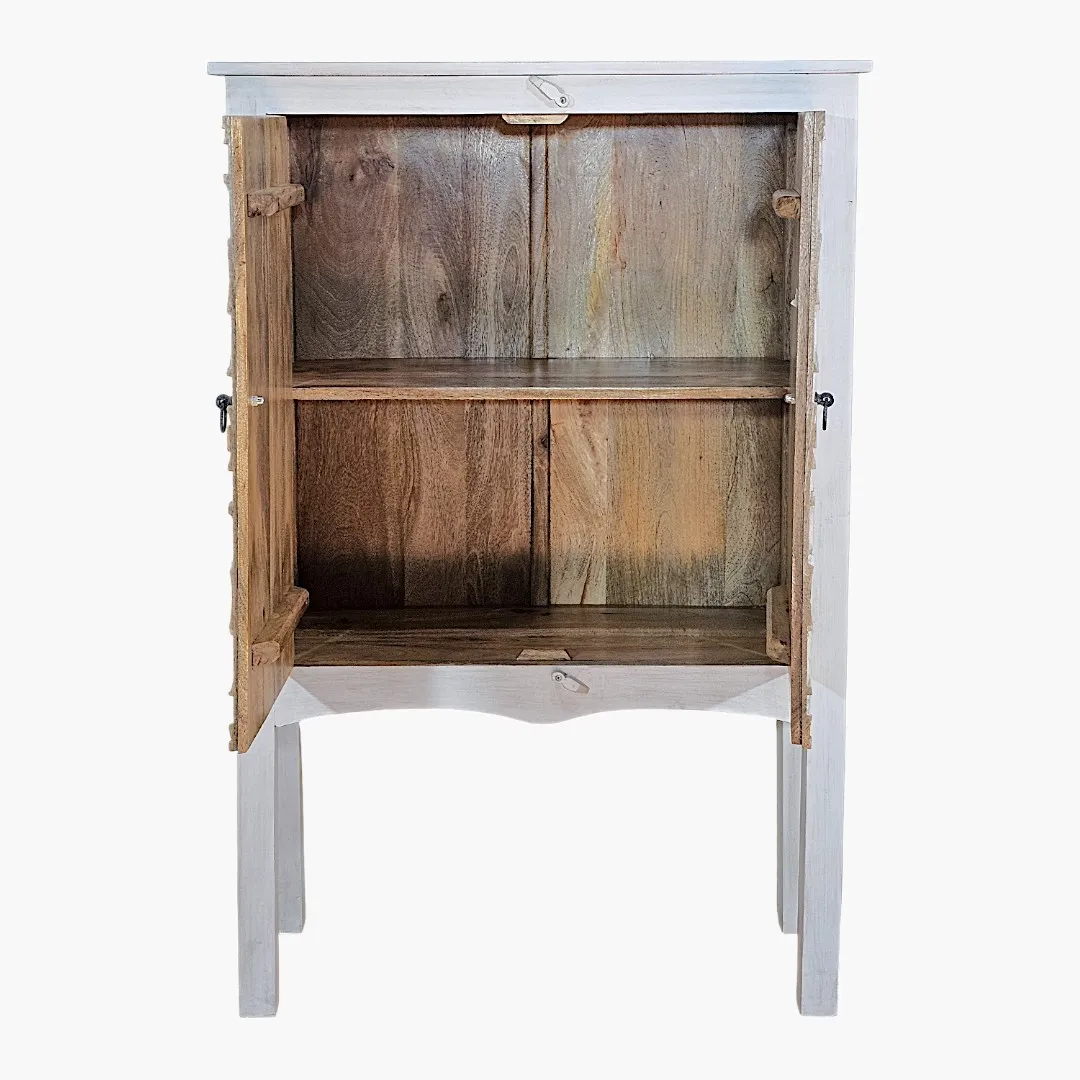 Moroccan-Style Hand-Carved Storage Cabinet