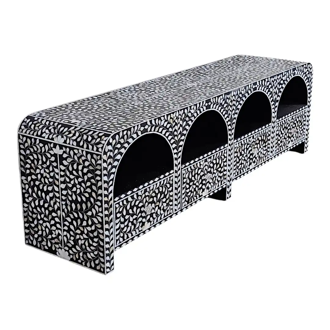 THE "SADAFA" ARCUATED PEARL TV SIDEBOARD