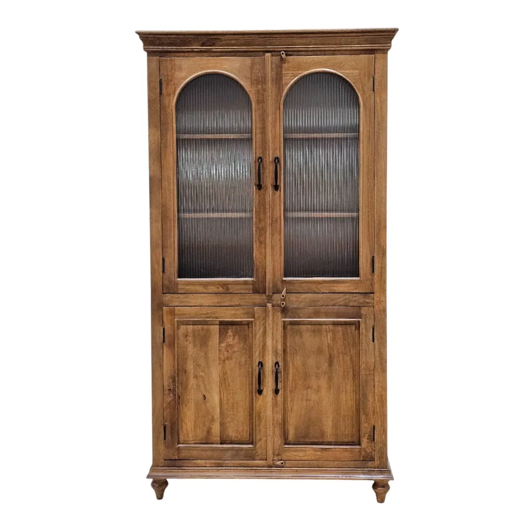 Al-Andalus Arched Placard avec glass et bois Cabinet