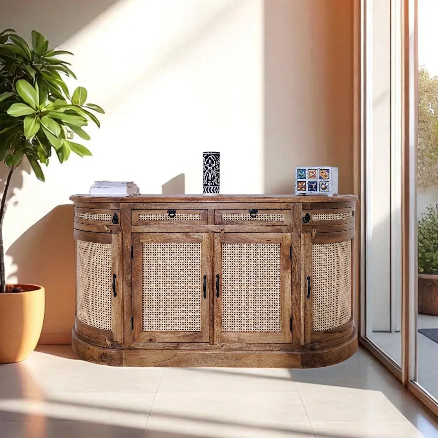 Château Demilune Collection Rattan Sideboard