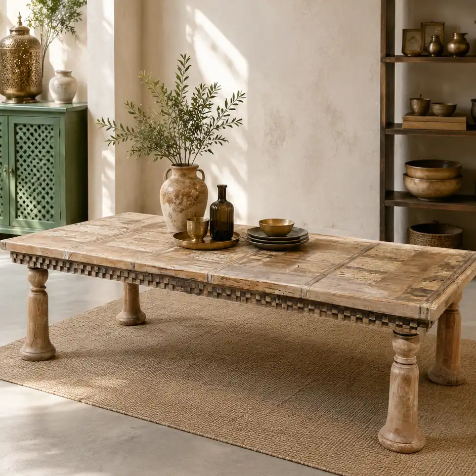 Al-Majlis Royal Teak Charpai Bench