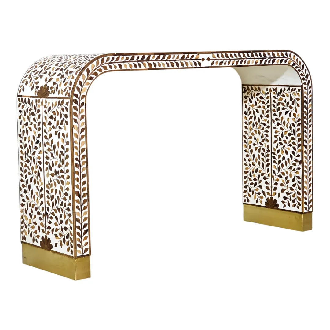 The Heritage Leaf Inlay Console Table
