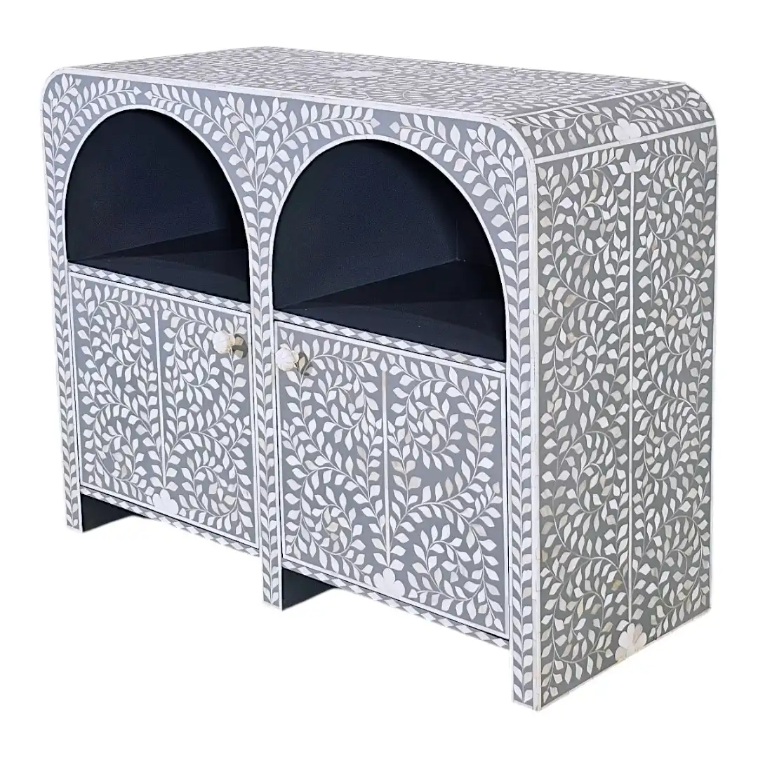 THE "IVORY JAL" ARCUATED BONE INLAY SIDEBOARD