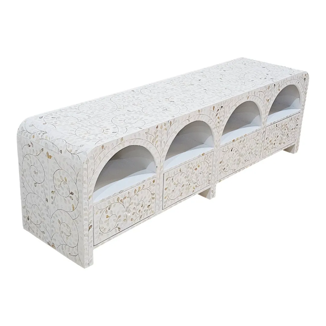 THE "SADAFA" ARCUATED PEARL TV SIDEBOARD