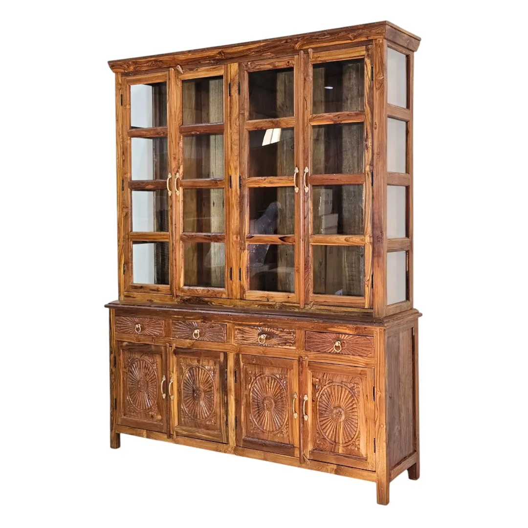Al-Zubarah Hand-Carved Grand Teak Cabinet