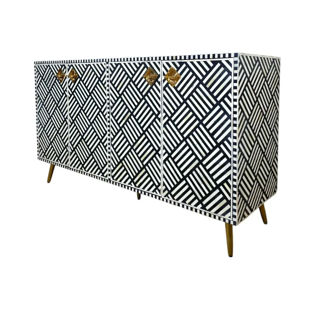 Modern Maze Bone Inlay Sideboard