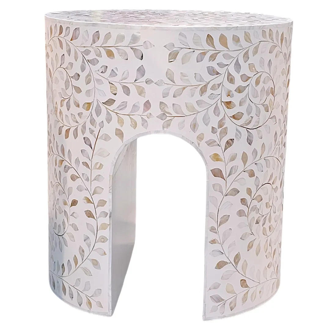 Noor Floral Inlay End Table