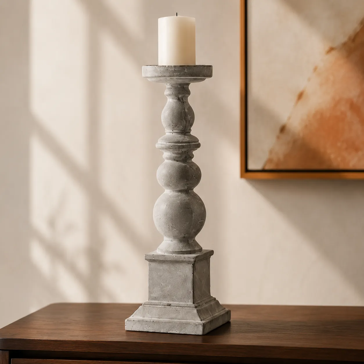 Botanica Stone Baluster Candle Holder