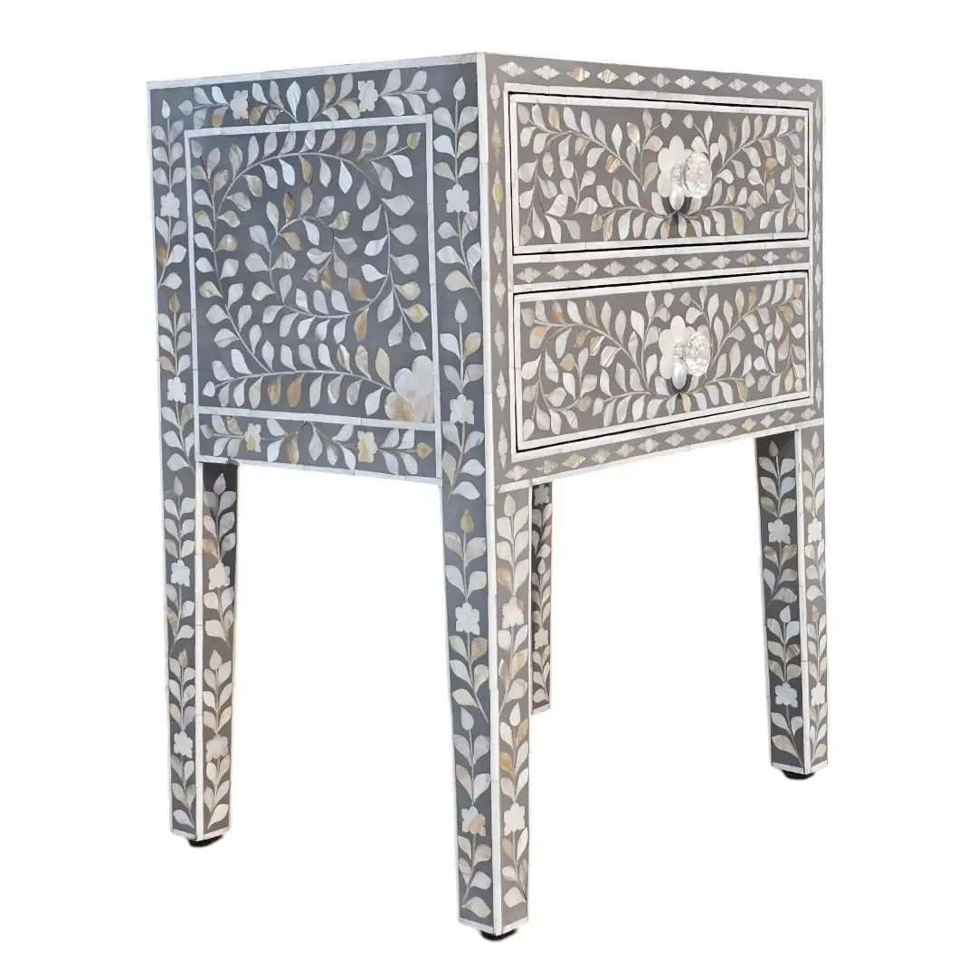 Noor Floral Inlay Side Table