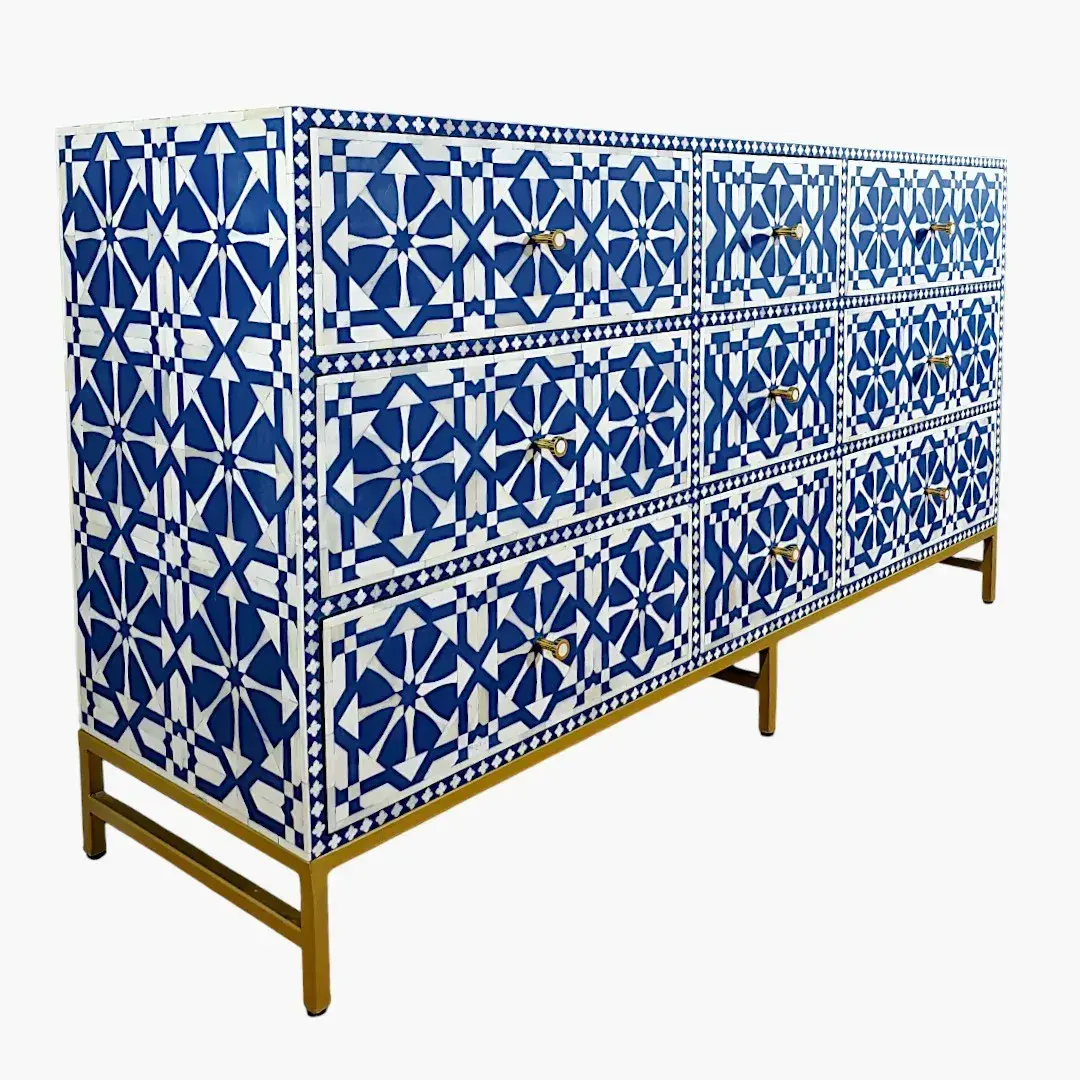 Layla Zarqa Collection – Artisan Bone Inlay Sideboard