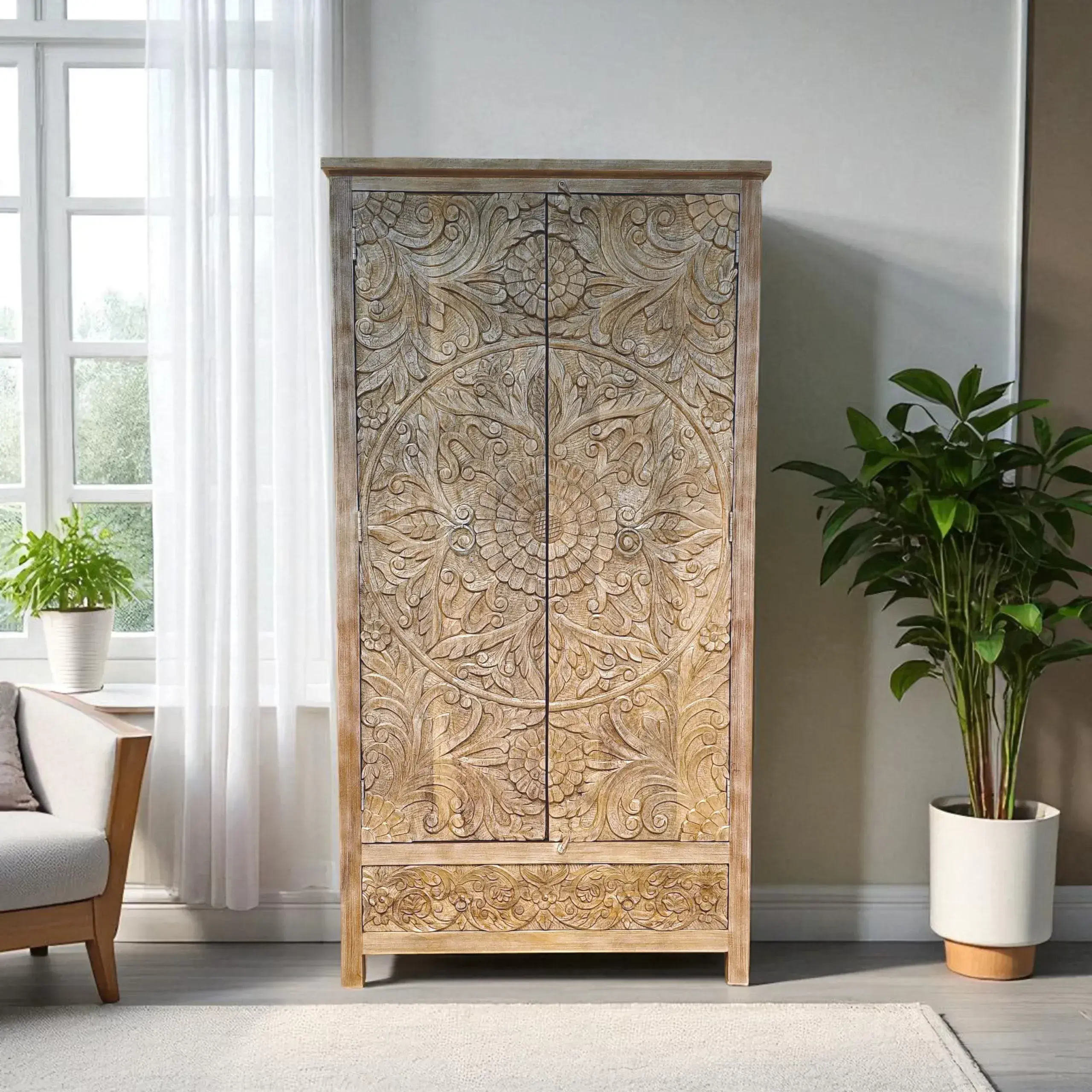 Oasis Carved Wardrobe