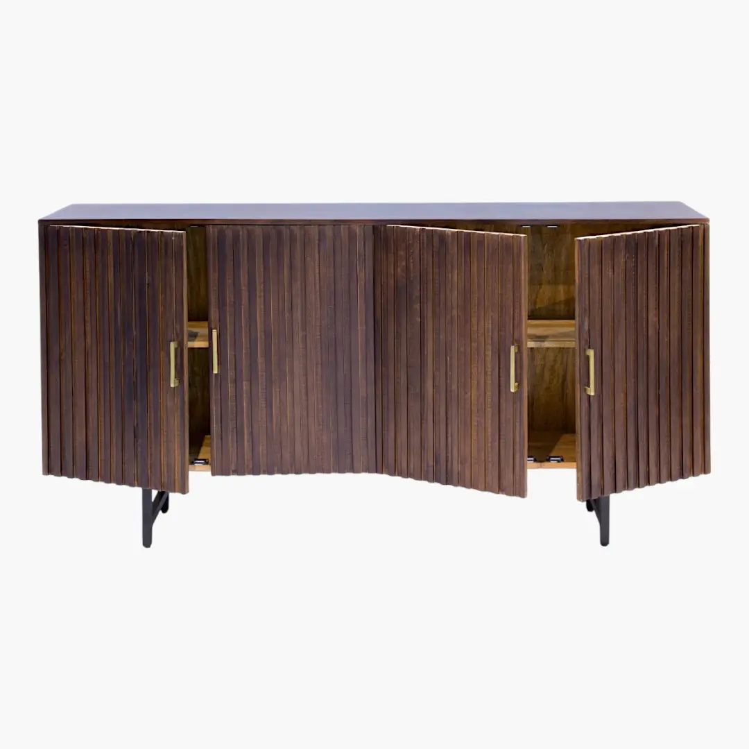 Oasis Ribbed Madera Sideboard / خزانة الواحة