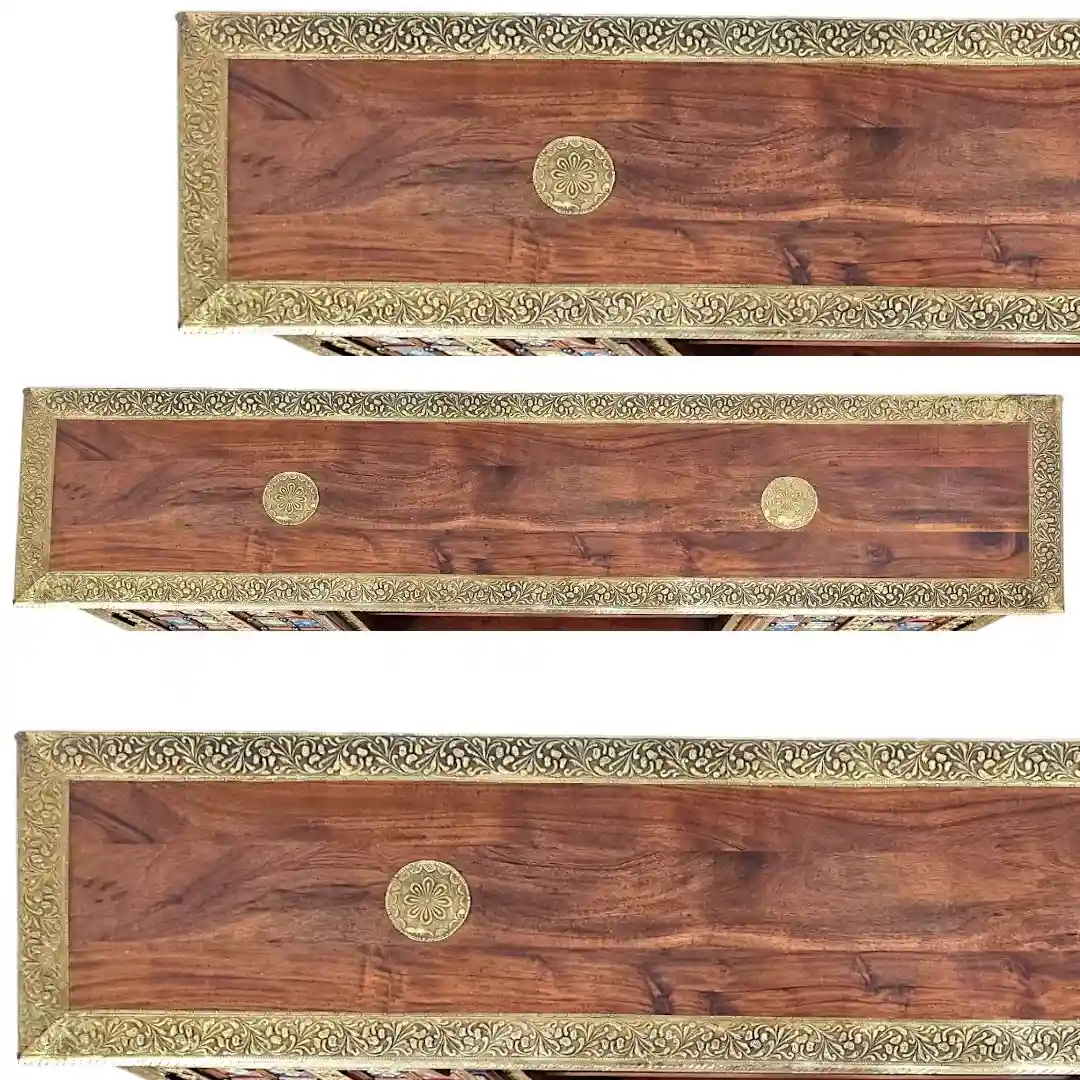 Majlis Royale Sheesham & Brass Media Credenza