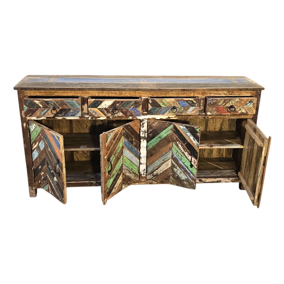 Heritage Mariner Chevron Reclaimed Wood Sideboard