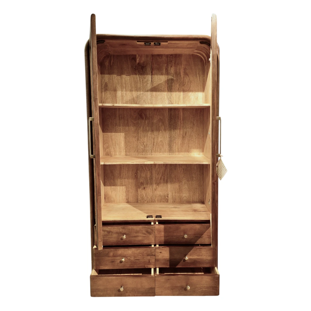 Enduring Charm Fluted Display & Drawer Cabinet