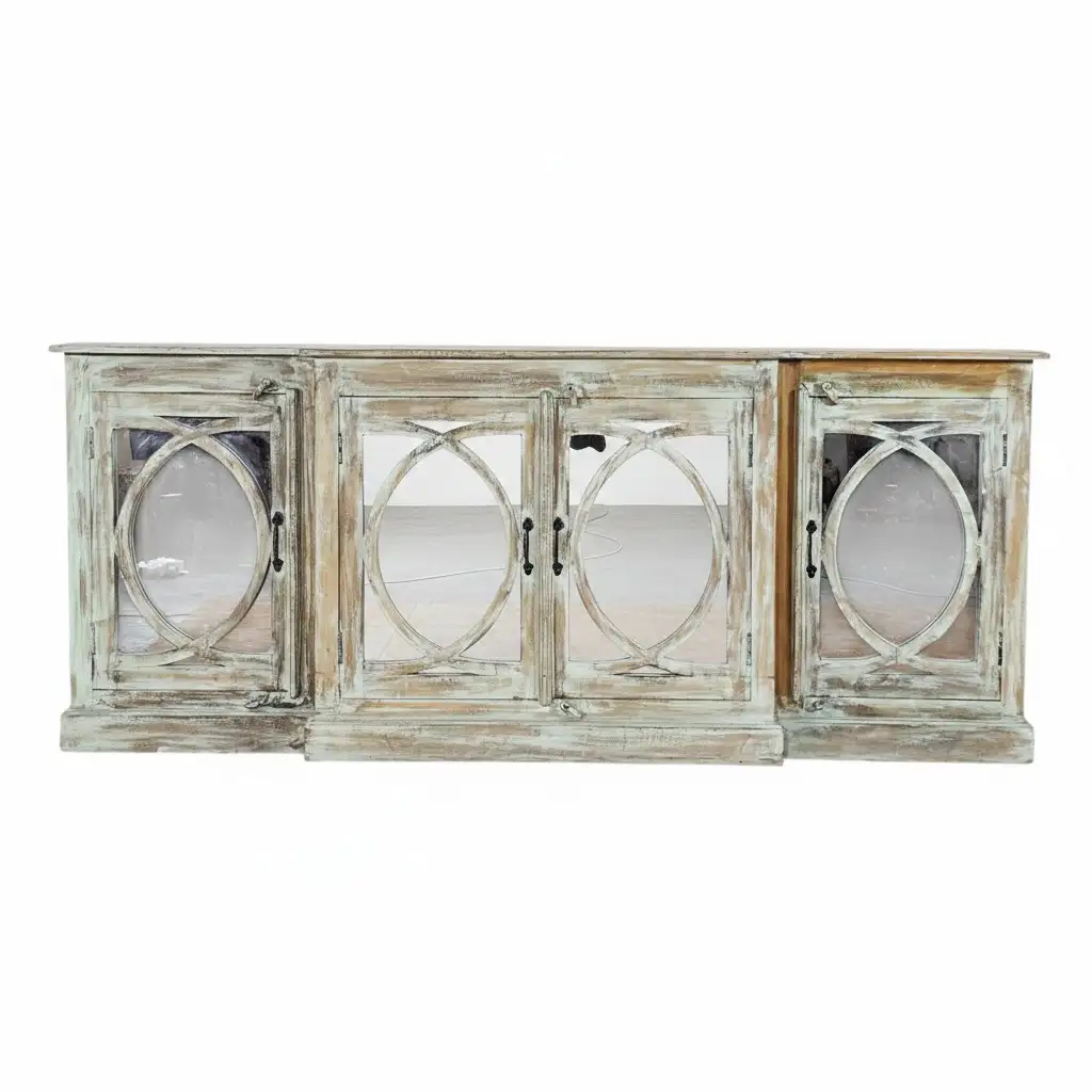 The Palladian Verdigris Mirrored Credenza