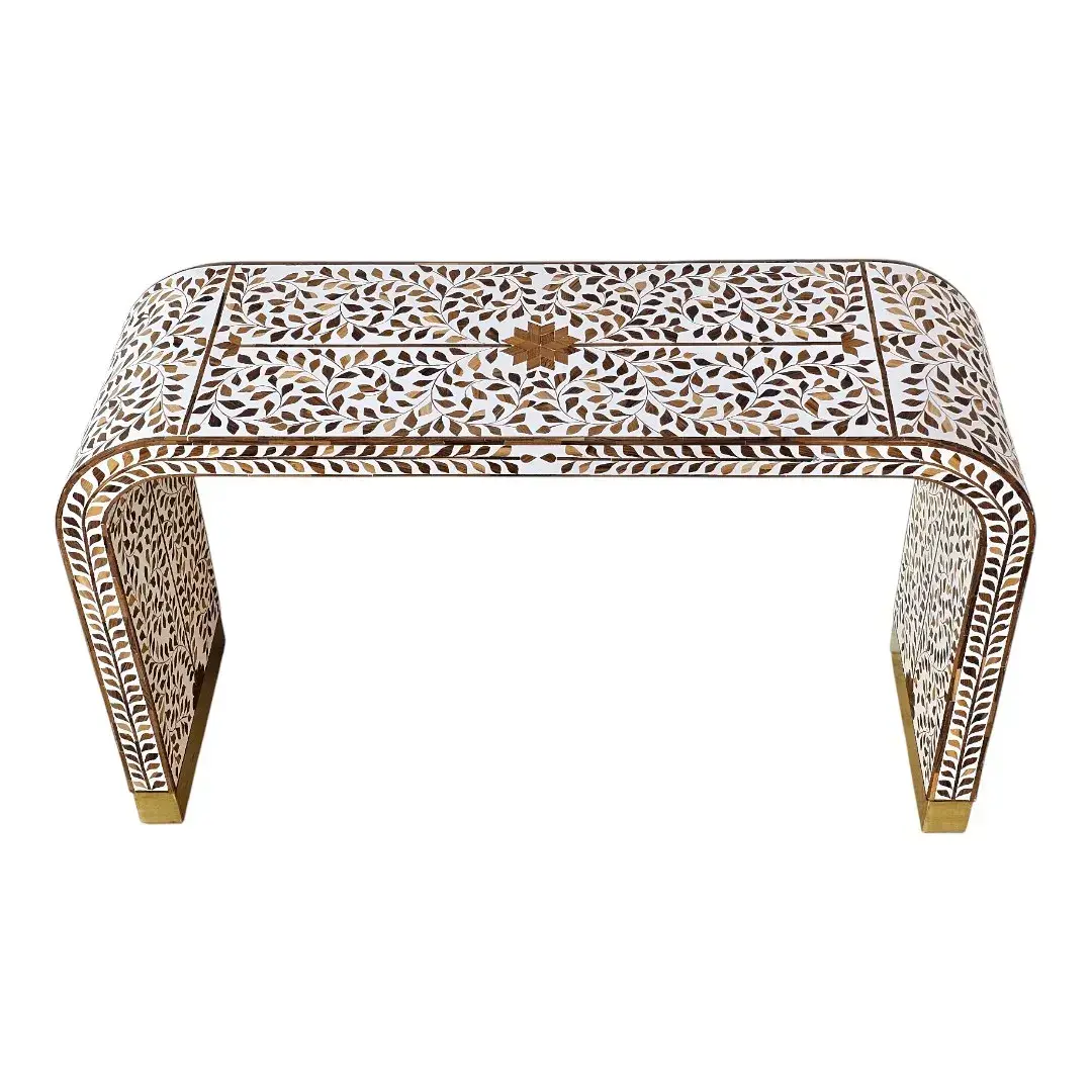 The Heritage Leaf Inlay Console Table