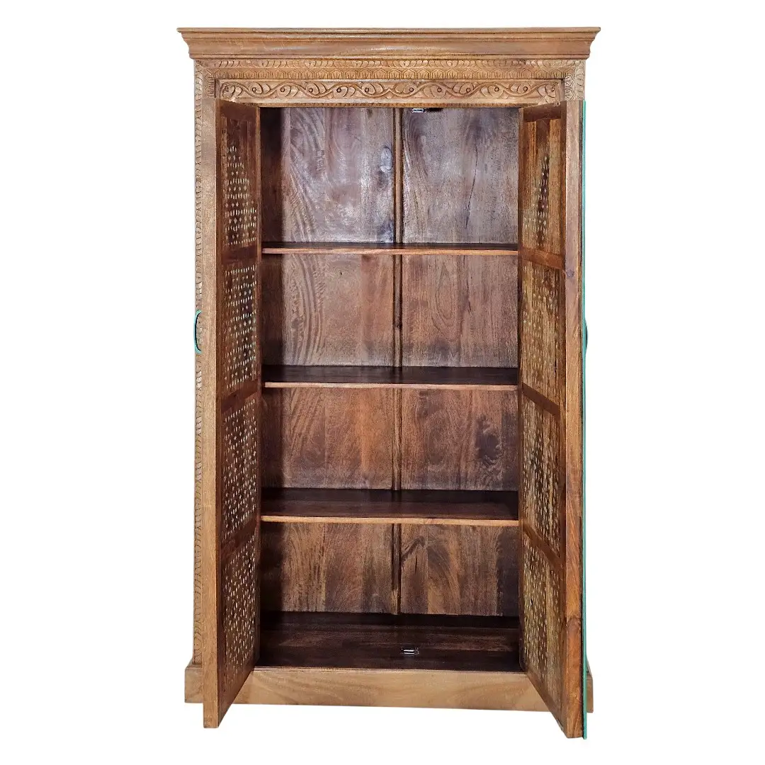 Varanasi Hand-Carved Latticework Armoire