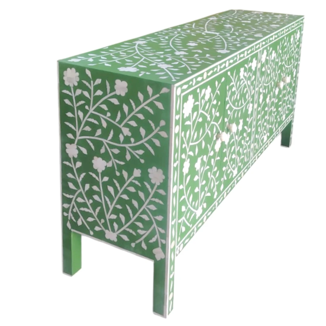 Jameela Floral Inlay 4-Door Sideboard