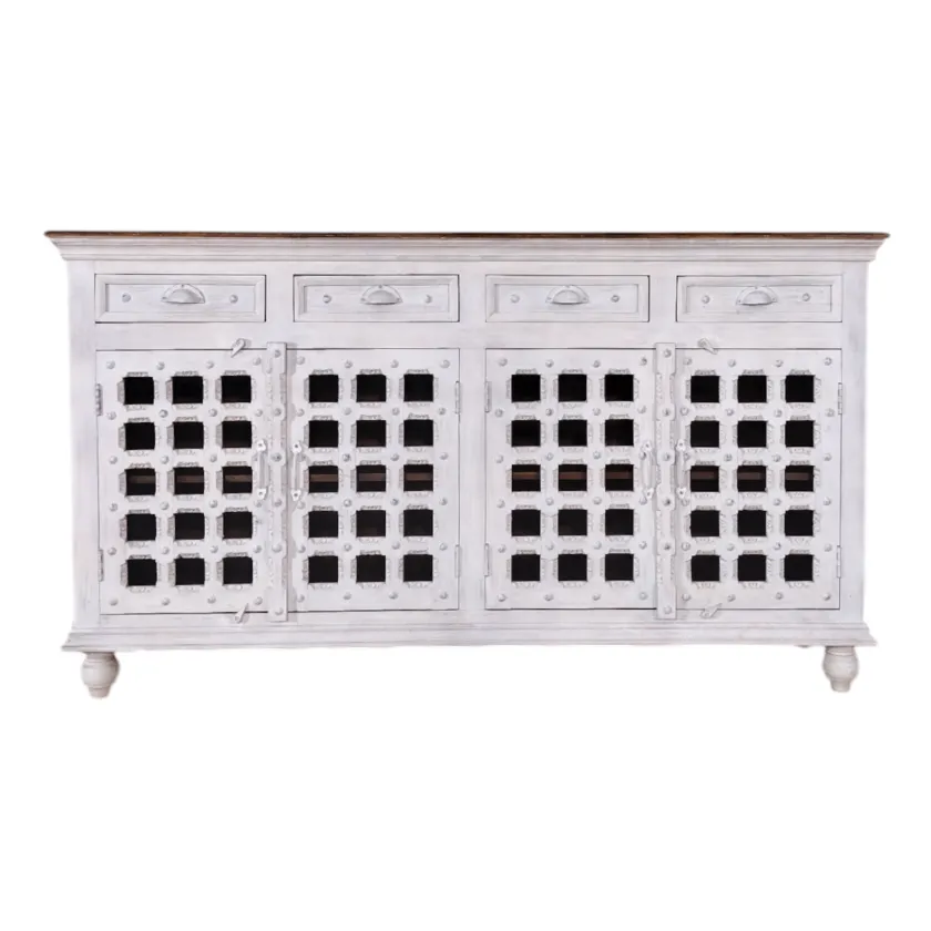 Distressed White Sideboard