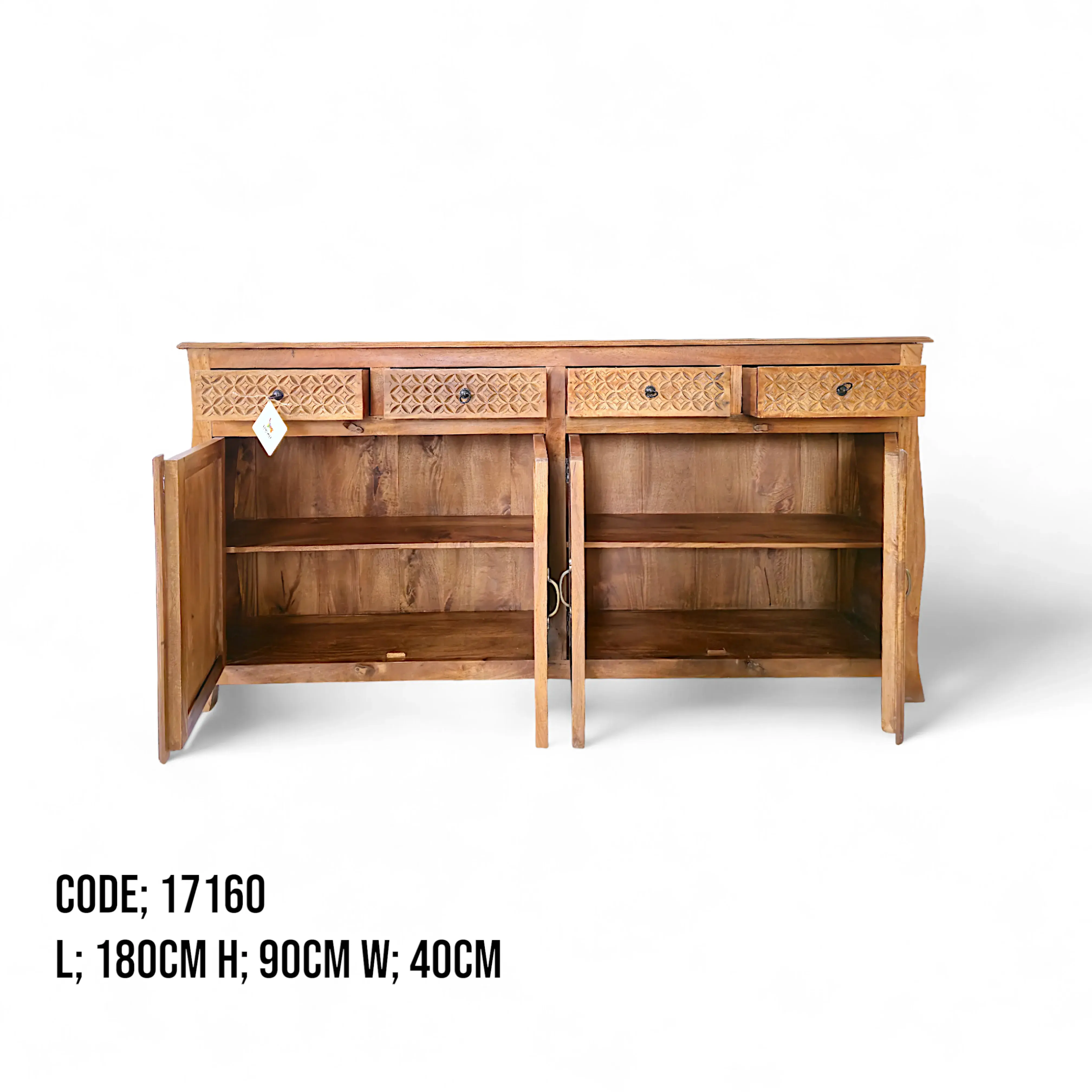 Indus Hand-Carved Sideboard / Buffet Cabinet