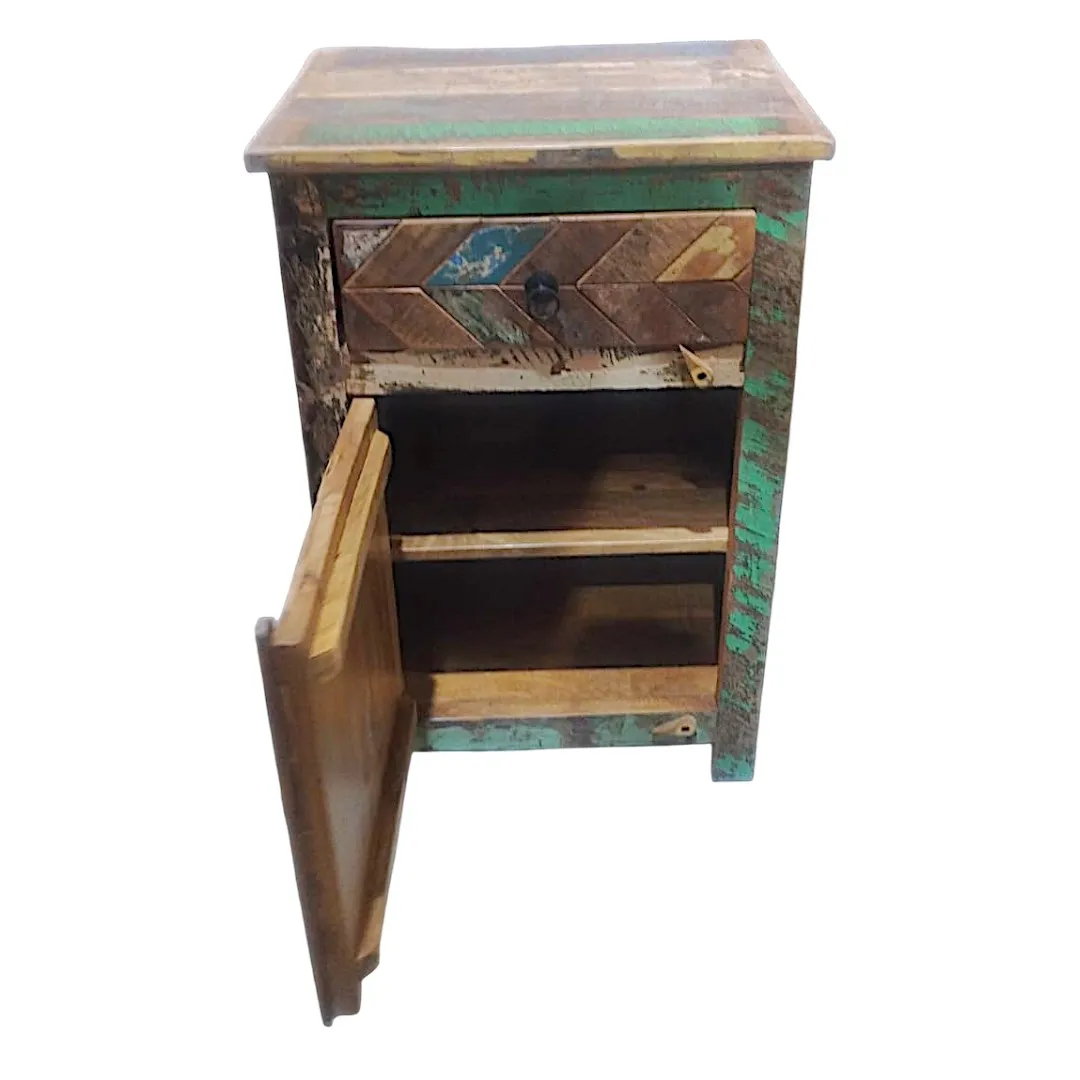 Chevron Reclaimed Bedside Table