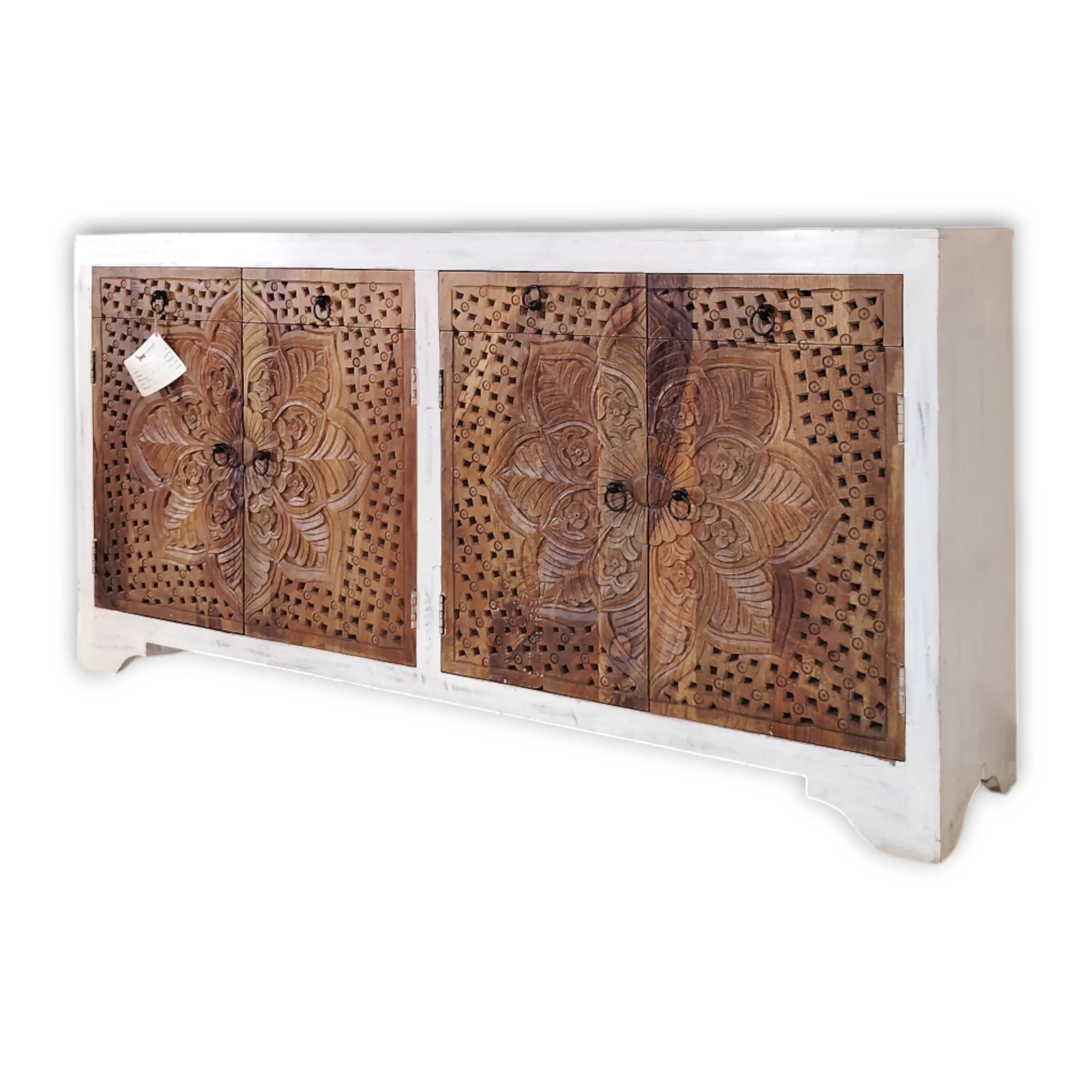 Floral Carved Wood Sideboard