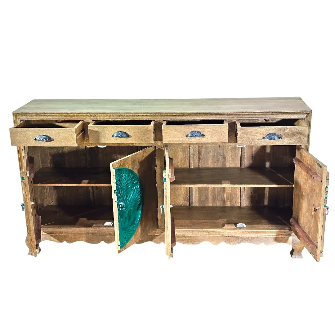 Banyan Grove Hand-Carved 4-Drawer Sideboard