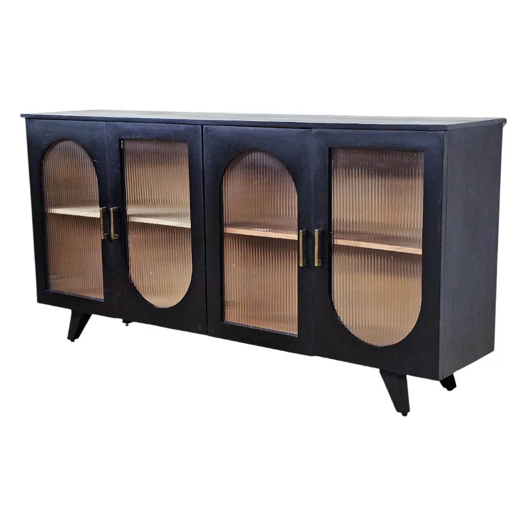 Le Cabinet Noir d'Arcade | Black Fluted Sideboard (The Black Arch Cabinet)