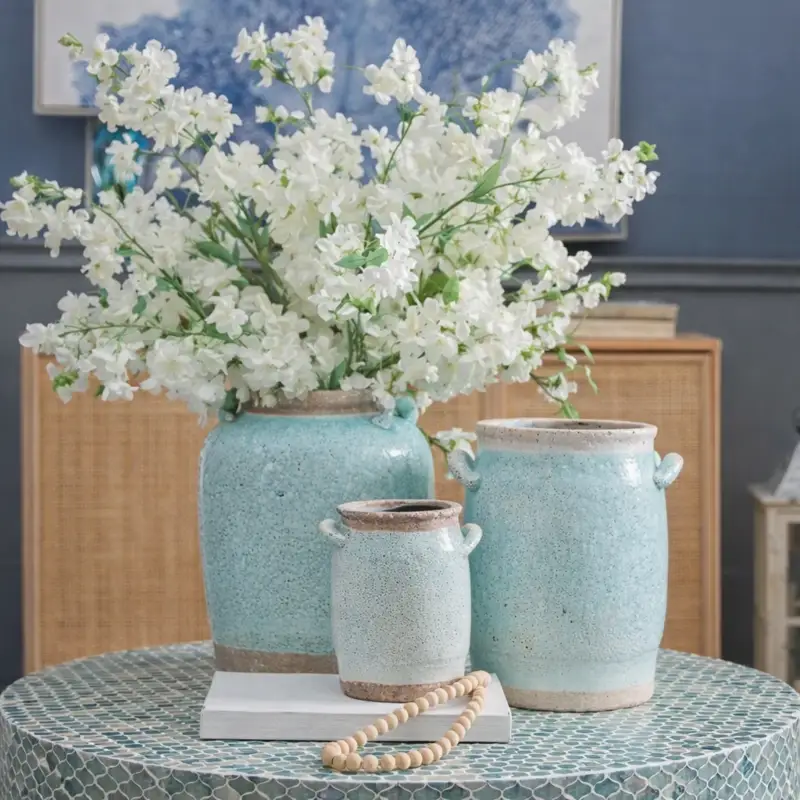 Candia Pale Turquoise Terracotta Vase