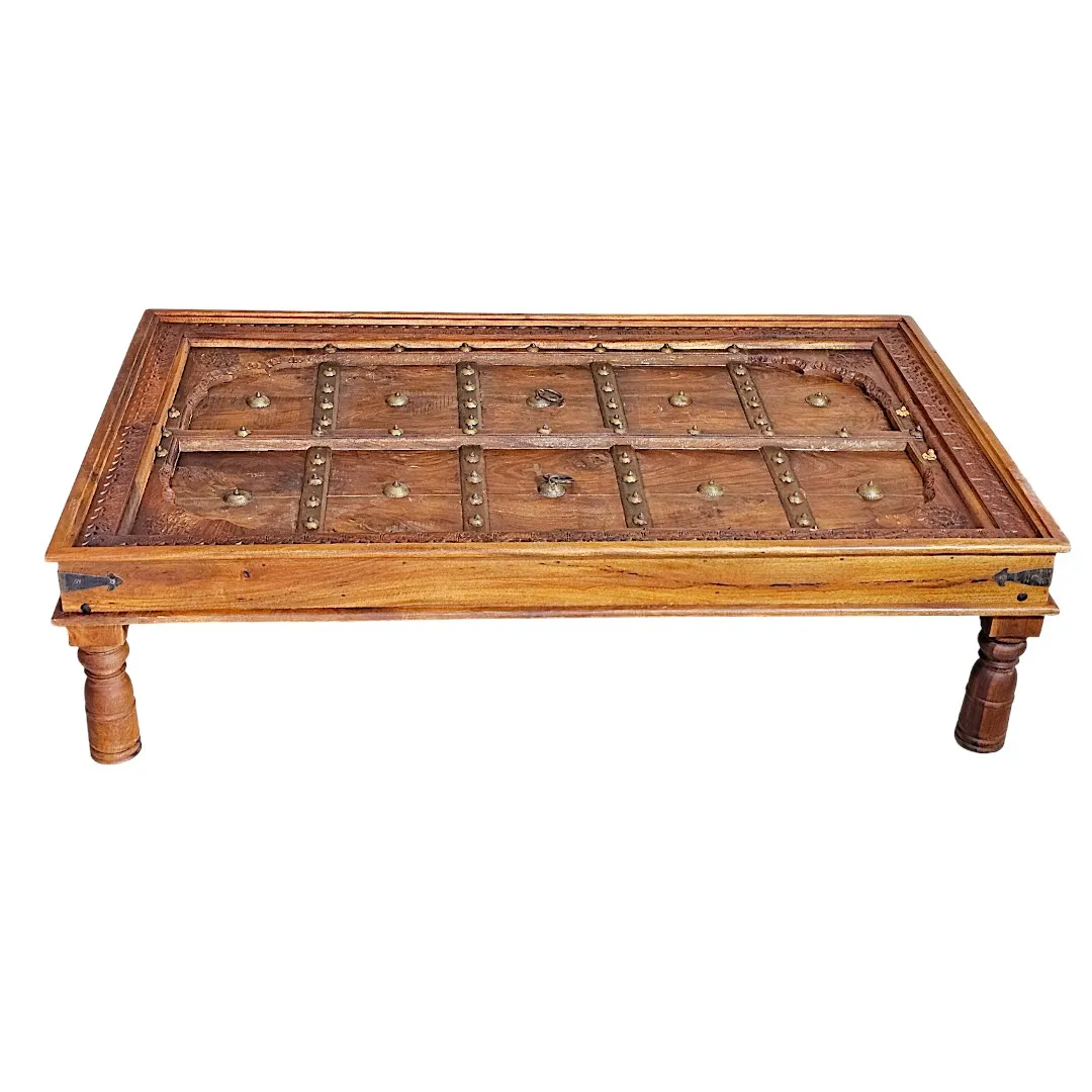 Al Fursan Artisanal Brass-Studded Coffee Table