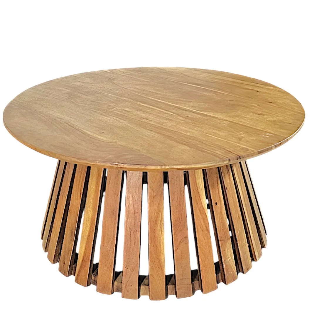 Natural Wood 'Rhythm' Round Coffee Table