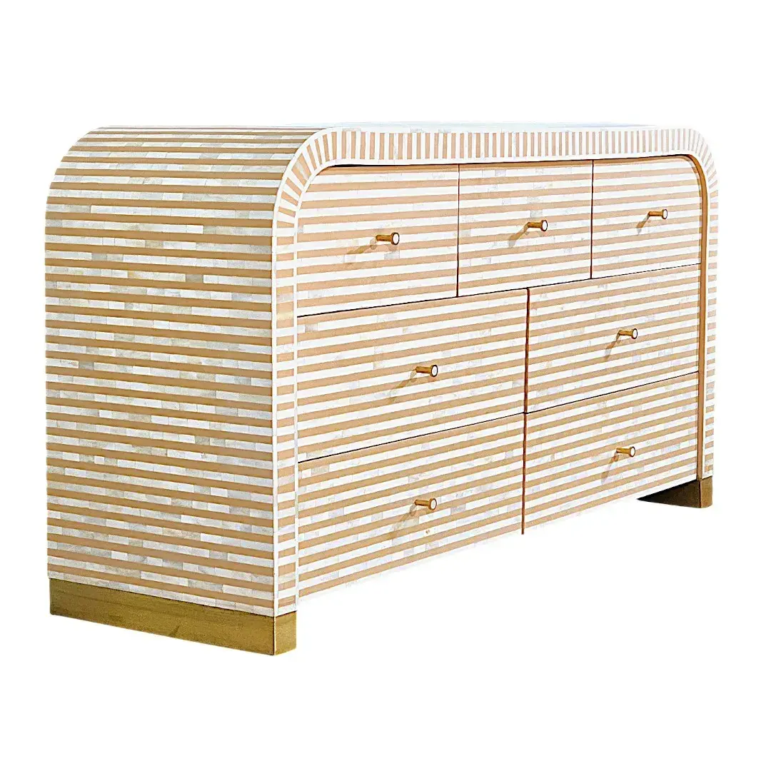 Coastal Stripe 7-Drawer Dresser