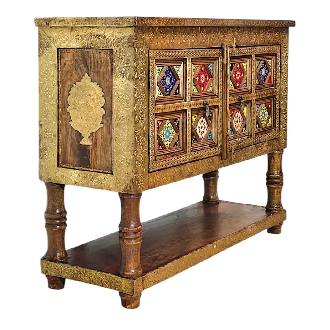 The Swarna-Kala (The Golden Art) Brass-Clad Console