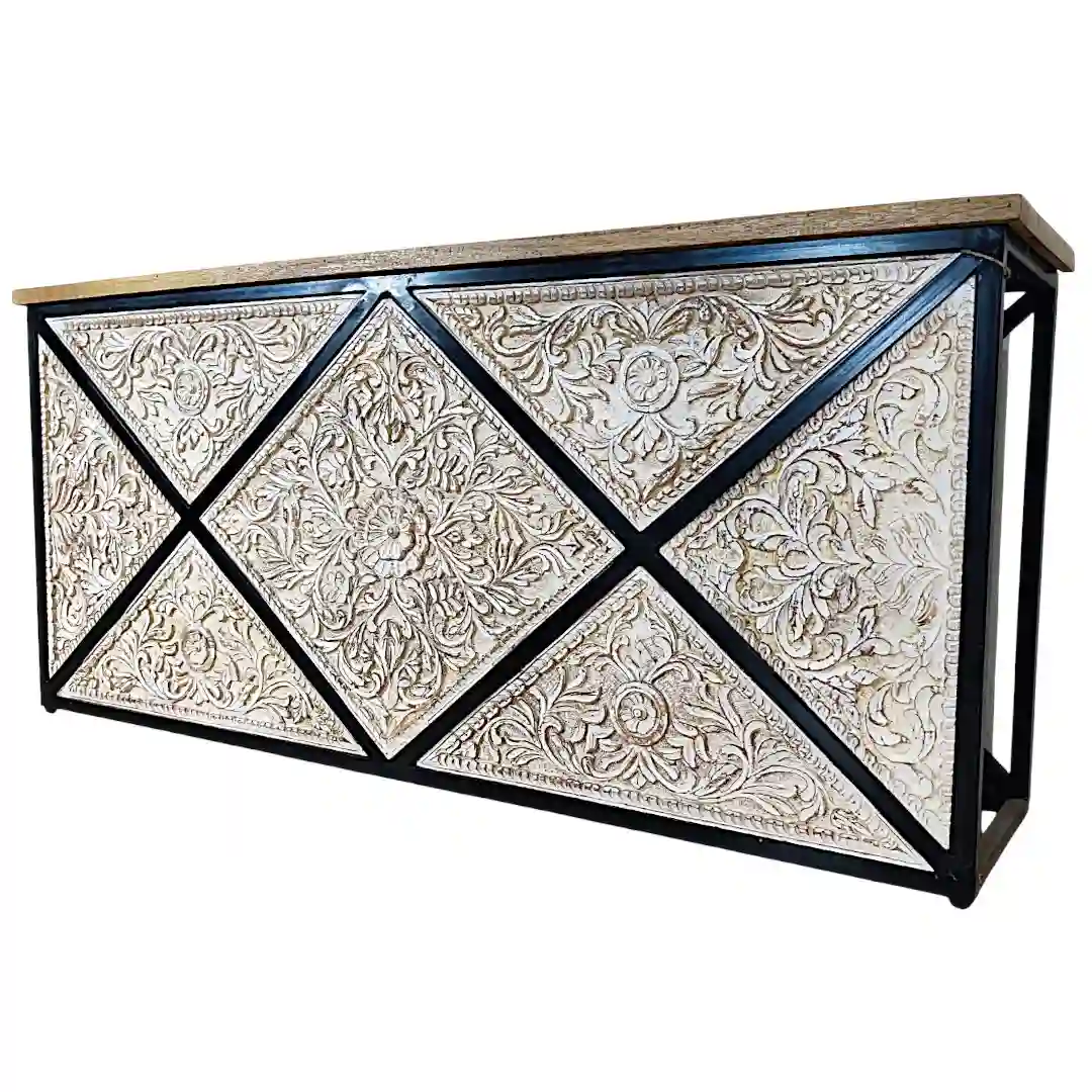 The Palladian Relief Hand-Carved Artisan Console