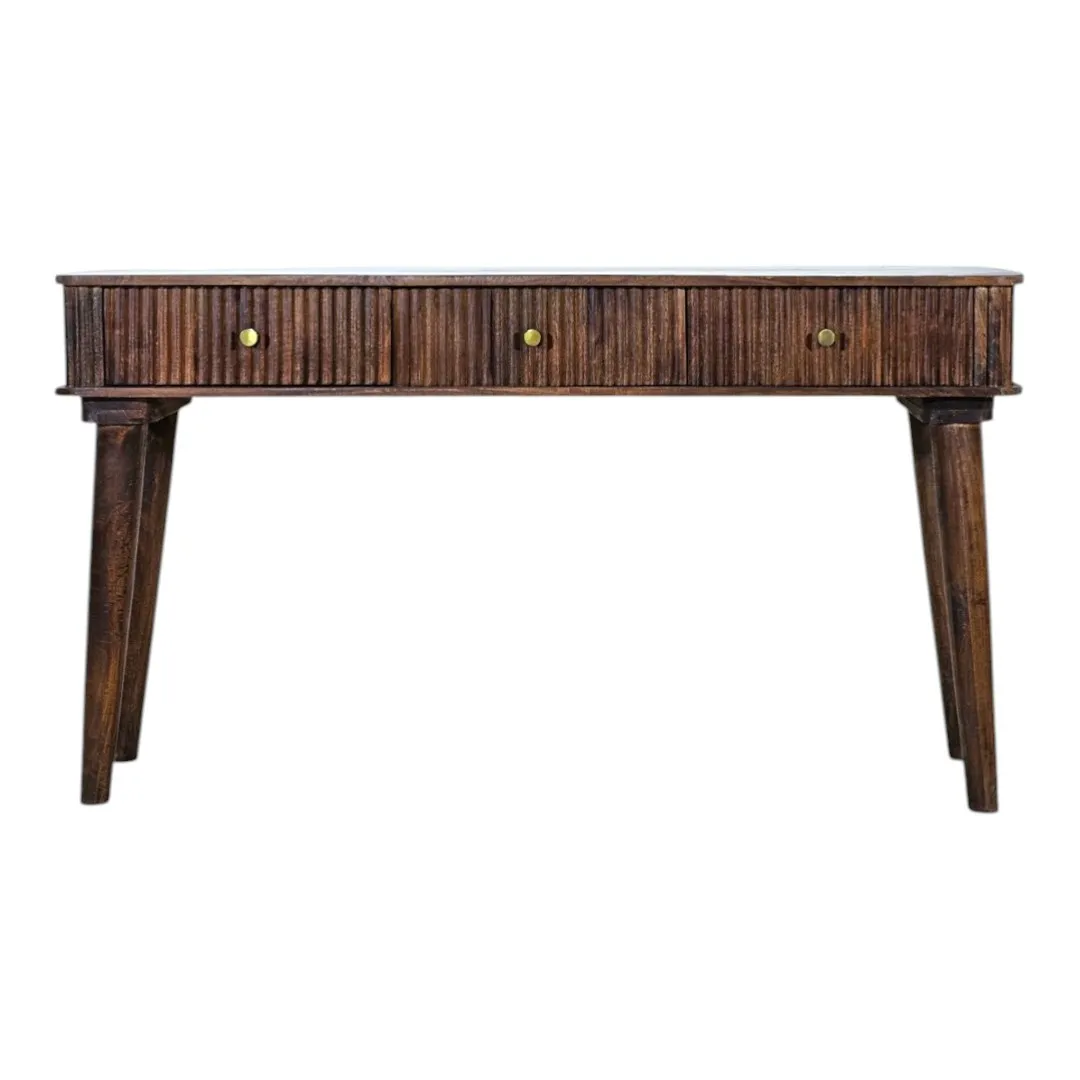 Ribbed Mango Wood Console