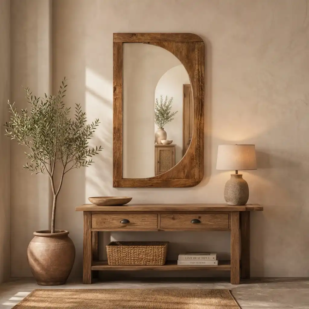 Minimalist Arch Solid Hardwood Mirror