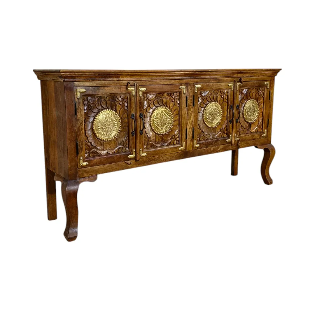 The “Maharaja’s Bloom” Hand-Carved Credenza