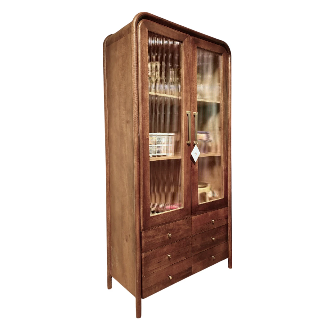 Enduring Charm Fluted Display & Drawer Cabinet