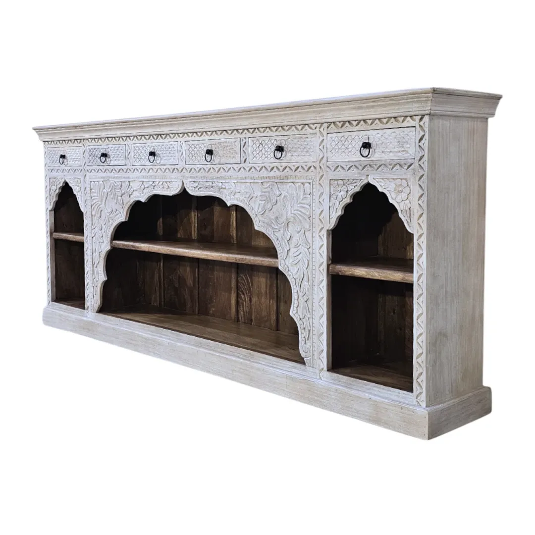 The Aura Carved Media Credenza