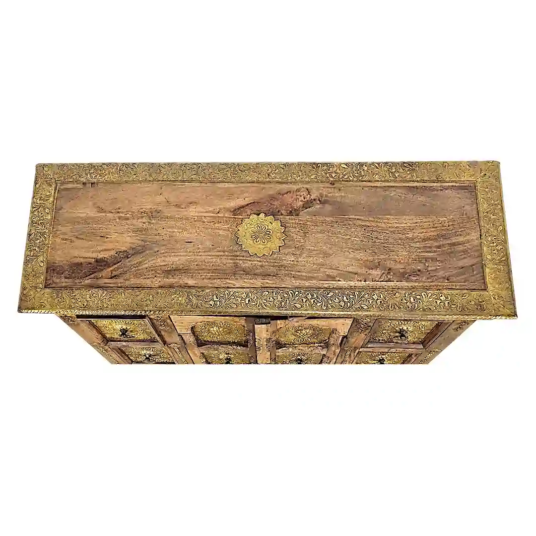 The Anarkali Brass & Rosewood Credenza