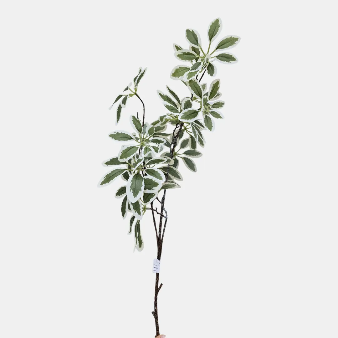 Variegated Schefflera Spray Faux
