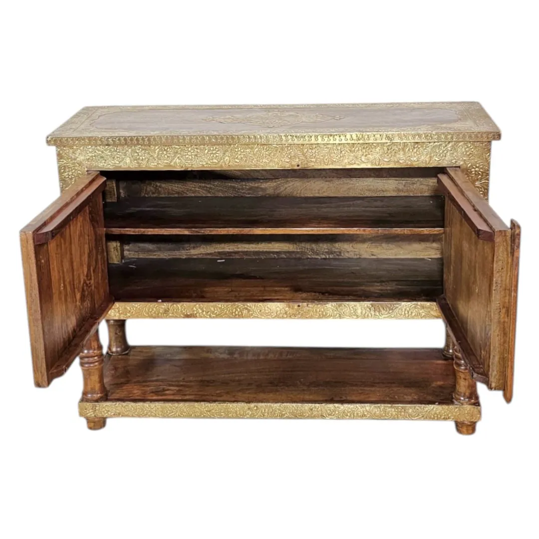 The Swarna-Kala (The Golden Art) Brass-Clad Console