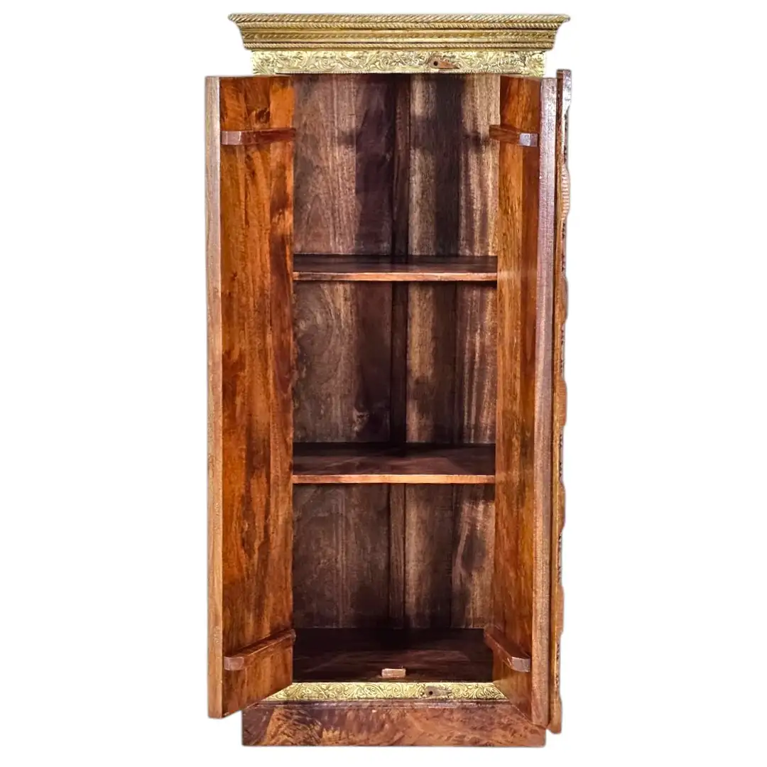 Al-Zahra Indian Rosewood & Brass Embossed Tallboy